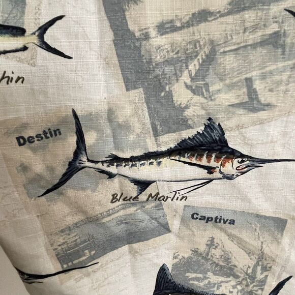 Reel Legends Fish Print Shirt Sz M Mens Button Up Key West Captive Short Sleeve - Picture 11 of 13
